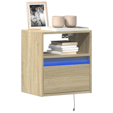vidaXL sonoma tölgy színű fali TV-szekrény LED-ekkel 41x31x45 cm bútor