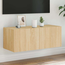 vidaXL sonoma tölgy színű fali TV-szekrény LED-ekkel 80x35x31 cm bútor