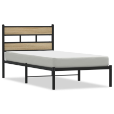 vidaXL sonoma tölgy színű fém ágykeret matrac nélkül 100 x 200 cm (4017097) ágy és ágykellék
