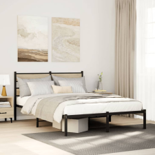 vidaXL sonoma tölgy színű fém ágykeret matrac nélkül 140 x 190 cm ágy és ágykellék