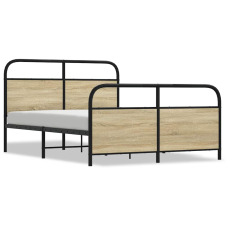 vidaXL sonoma tölgy színű fém ágykeret matrac nélkül 140 x 190 cm (3318648) ágy és ágykellék
