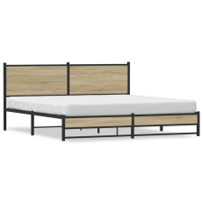 vidaXL sonoma tölgy színű fém ágykeret matrac nélkül 183 x 213 cm ágy és ágykellék
