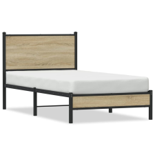 vidaXL sonoma tölgy színű fém ágykeret matrac nélkül 75 x 190 cm ágy és ágykellék