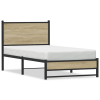 vidaXL sonoma tölgy színű fém ágykeret matrac nélkül 90 x 190 cm