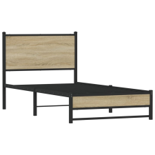 vidaXL sonoma tölgy színű fém ágykeret matrac nélkül 90 x 200 cm (4007879) ágy és ágykellék