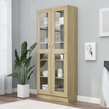 vidaXL sonoma-tölgy színű forgácslap vitrinszekrény 82,5x30,5x185,5 cm bútor