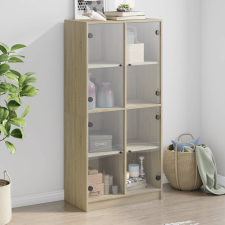 vidaXL sonoma tölgy színű magasszekrény ajtókkal 68x37x142 cm bútor