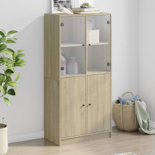 vidaXL sonoma tölgy színű magasszekrény ajtókkal 68x37x142 cm bútor