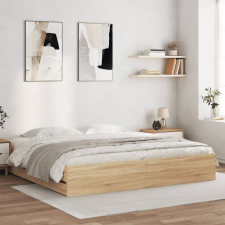vidaXL sonoma tölgy színű szerelt fa ágykeret fiókokkal 180 x 200 cm ágy és ágykellék