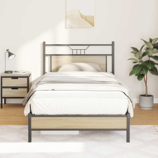 vidaXL sonoma tölgy színű szerelt fa ágykeret matrac nélkül 100x190 cm ágy és ágykellék