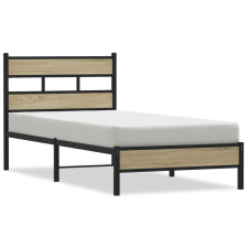 vidaXL sonoma tölgy színű szerelt fa ágykeret matrac nélkül 100x200 cm (4017249) ágy és ágykellék