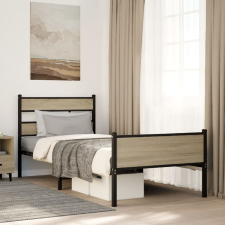 vidaXL sonoma tölgy színű szerelt fa ágykeret matrac nélkül 107x200 cm ágy és ágykellék