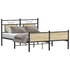 vidaXL sonoma tölgy színű szerelt fa ágykeret matrac nélkül 140x190 cm ágy és ágykellék