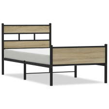 vidaXL sonoma tölgy színű szerelt fa ágykeret matrac nélkül 90x190 cm (4017282) ágy és ágykellék