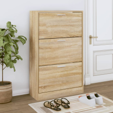 vidaXL sonoma-tölgy színű szerelt fa cipőszekrény 63x24x103 cm bútor