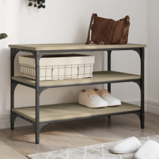 vidaXL sonoma tölgy színű szerelt fa cipőtároló pad 70x38,5x49 cm bútor