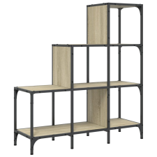 vidaXL sonoma tölgy színű szerelt fa és fém könyvszekrény 92x30x102 cm (845437) bútor