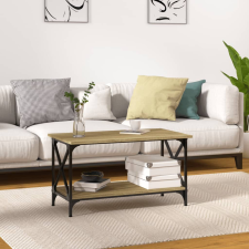 vidaXL sonoma tölgy színű szerelt fa és vas dohányzóasztal 80x45x45 cm bútor