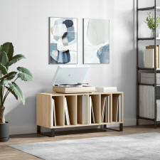 vidaXL sonoma tölgy színű szerelt fa hanglemezszekrény 100x38x48 cm bútor