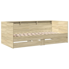 vidaXL sonoma tölgy színű szerelt fa kanapéágy fiókkal 100 x 200 cm (3280841) ágy és ágykellék