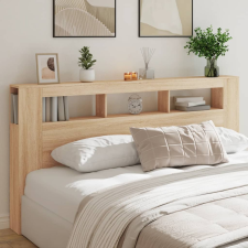 vidaXL sonoma-tölgy színű szerelt fa LED-es fejtámla 200x18,5x103,5 cm ágy és ágykellék