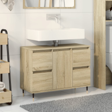 vidaXL sonoma tölgy színű szerelt fa mosdószekrény 80 x 33 x 60 cm fürdőszoba bútor