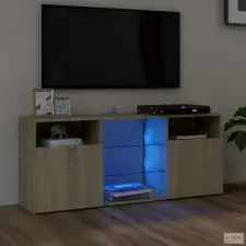 vidaXL Sonoma tölgy színű TV-szekrény LED lámpákkal 120x30x50 cm bútor