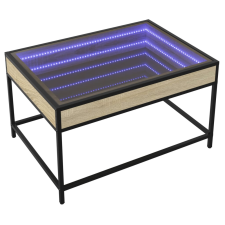 vidaXL sonoma tölgy végtelen hatású LED-es dohányzóasztal 70x50x41 cm (847683) bútor