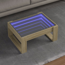 vidaXL sonoma tölgy végtelen hatású LED-es dohányzóasztal 70x53x30 cm bútor