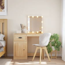 vidaXL sonoma-tölgyszínű fésülködőasztal LED-lámpákkal 90x42x132,5 cm bútor