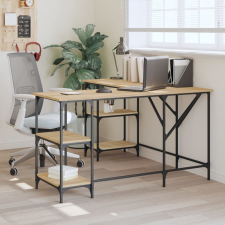 vidaXL sonoma-tölgyszínű mű fa íróasztal 139x139x75 cm íróasztal