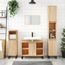 vidaXL sonoma-tölgyszínű műfa mosdószekrény 80 x 33 x 60 cm fürdőszoba bútor