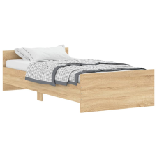 vidaXL sonoma tölgyszínű szerelt fa ágykeret 100 x 200 cm (835934) ágy és ágykellék