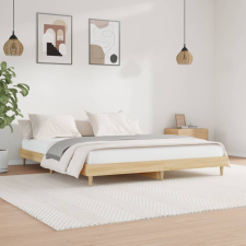 vidaXL sonoma tölgyszínű szerelt fa ágykeret 140 x 200 cm bútor