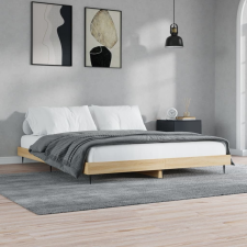 vidaXL sonoma tölgyszínű szerelt fa ágykeret 140 x 200 cm ágy és ágykellék