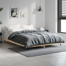 vidaXL sonoma tölgyszínű szerelt fa ágykeret 140x190 cm ágy és ágykellék
