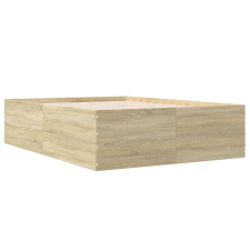 vidaXL sonoma tölgyszínű szerelt fa ágykeret 140x190 cm (3280939) ágy és ágykellék