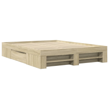 vidaXL sonoma tölgyszínű szerelt fa ágykeret 150 x 200 cm (3295466) ágy és ágykellék