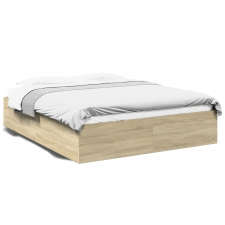 vidaXL sonoma tölgyszínű szerelt fa ágykeret 160 x 200 cm ágy és ágykellék