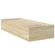 vidaXL sonoma tölgyszínű szerelt fa ágykeret 75 x 190 cm (841988) ágy és ágykellék