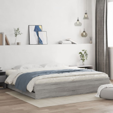 vidaXL sonoma tölgyszínű szerelt fa ágykeret fiókokkal 200 x 200 cm ágy és ágykellék