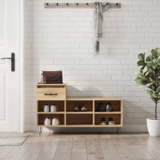 vidaXL sonoma-tölgyszínű szerelt fa cipőszekrény 102x36x60 cm bútor