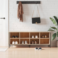 vidaXL Sonoma-tölgyszínű szerelt fa cipőszekrény 131 x 35 x 50 cm bútor