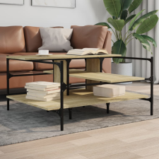 vidaXL sonoma-tölgyszínű szerelt fa dohányzóasztal 100x100x48,5 cm bútor