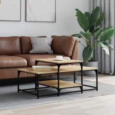 vidaXL sonoma-tölgyszínű szerelt fa dohányzóasztal 102 x 60 x 45 cm bútor
