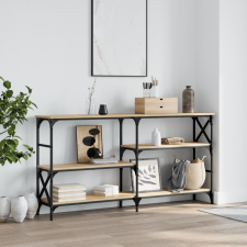 vidaXL sonoma-tölgyszínű szerelt fa dohányzóasztal 150 x 29 x 76,5 cm bútor