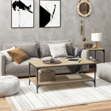vidaXL sonoma-tölgyszínű szerelt fa dohányzóasztal 80 x 50 x 40 cm bútor
