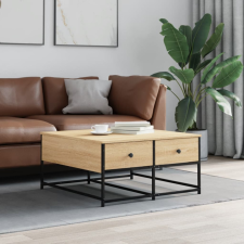 vidaXL sonoma-tölgyszínű szerelt fa dohányzóasztal 80x80x40 cm bútor