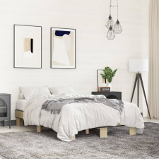 vidaXL sonoma tölgyszínű szerelt fa és fém ágykeret 120 x 200 cm ágy és ágykellék