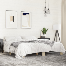 vidaXL sonoma tölgyszínű szerelt fa és fém ágykeret 160 x 200 cm ágy és ágykellék